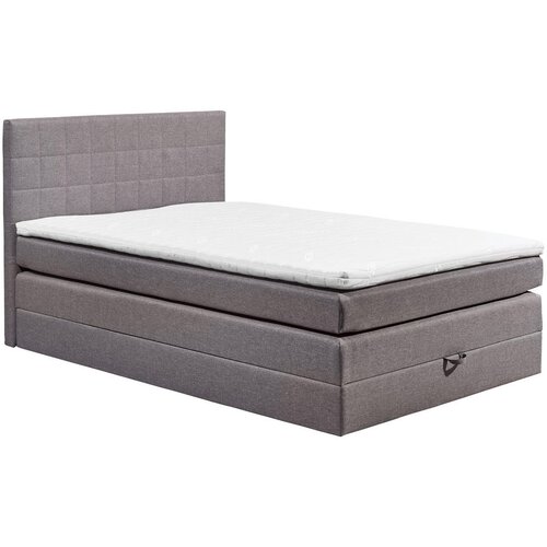 XORA POSTELJA BOXSPRING 140 cm x 200 cm , tekstil, leseni material siva Cene