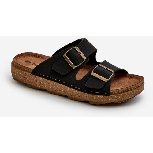 Kesi Lightweight, comfortable men&amp;#039;s slippers with Inblu Black buckles Slike