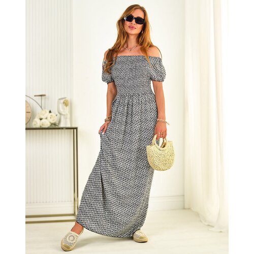 Resti Black women&amp;#039;s patterned midi dress - Clothing Slike