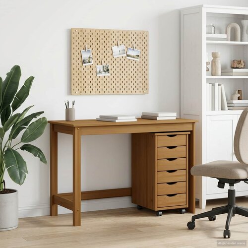  Set stola i pokretnog ormara MOSS 2 pcs Medeno Smeđa Cijene