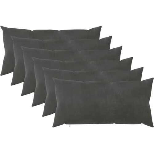  Presvlaka za jastuk 6 pcs HEERLEN Tamnosiva 40 x 80 cm Baršun Cene