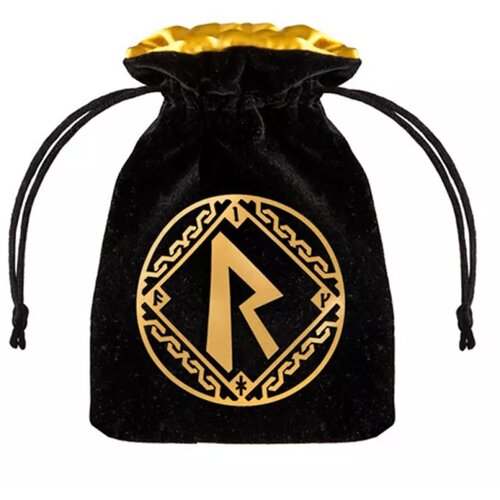 Q-Workshop runic black & golden velour dice bag Slike