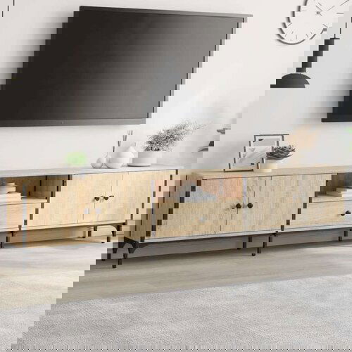 TV ormarić s ladicom boja hrasta 200x25x44 cm konstruirano drvo Slike