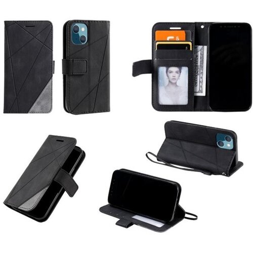 Chameleon Preklopna torbica (WLGO-Lines) za Apple iPhone 14 Plus, črna Slike
