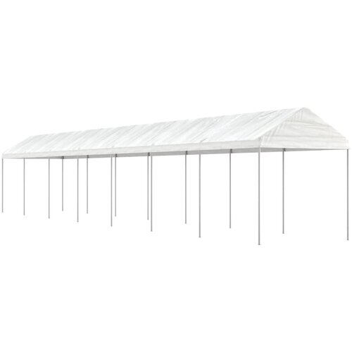 vidaXL Paviljon s streho bel 15,61x2,28x2,69 m polietilen Cene