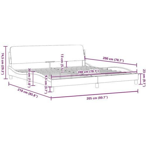 Okvir za krevet Dover crni 200x200 cm od umjetne kože Slike