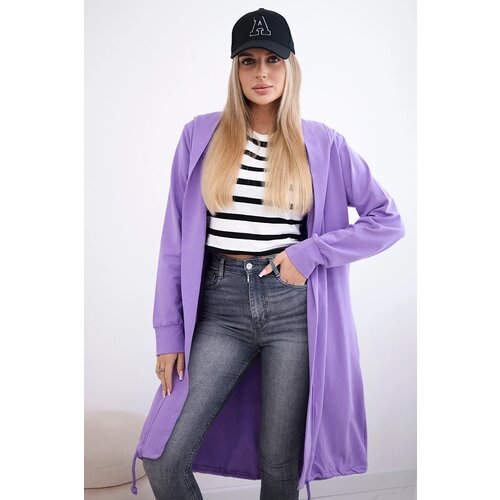 Kesi Cardigan with oversize print in purple color Cene