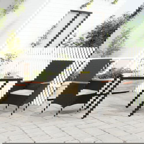  Vrtne stolice s jastucima 2 kom od poliratana crne Slike