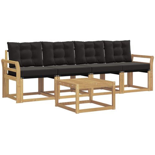 vidaXL Zunanja garnitura za sedenje z blazino 5 pcs Bela in črna, (5000280949) Cene