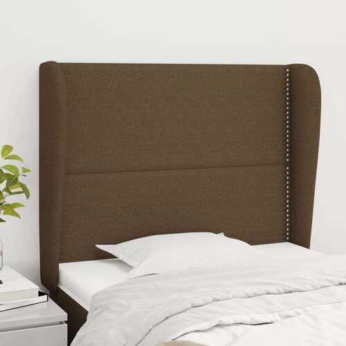  Vzglavje z ušesi temno rjavo 93x23x118/128 cm blago, (20952772) Cene