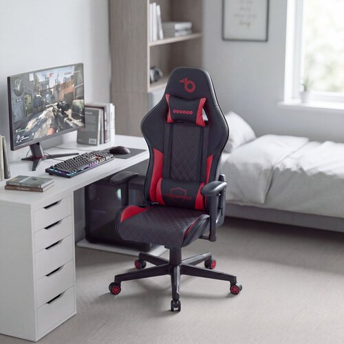  TitanForce gaming stol s blazinami črno-rdeča Slike