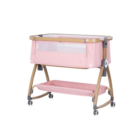 Chipolino kolijevka s bočnom stranicom na spu&amp;scaron;tanje Charisma Powder Pink/Wood Slike