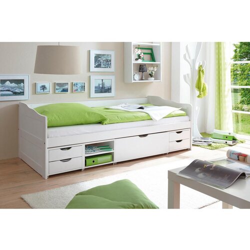 MID.YOU Postelja S Predali Marlies, Bela, Masivno Slike