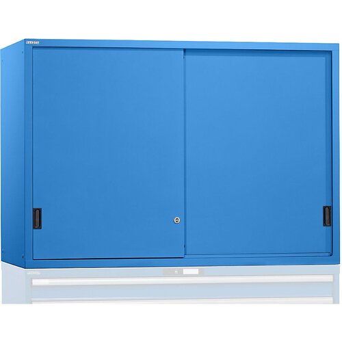 LISTA Vrhnja omarica z drsnimi vrati, vrata iz polne pločevine, VxŠxG 1000 x 1023 x 725 mm, svetlo modra Cene