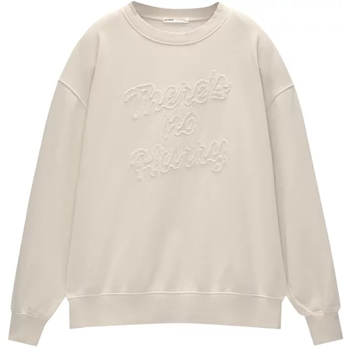 Pull&Bear Sweater majica ecru/prljavo bijela