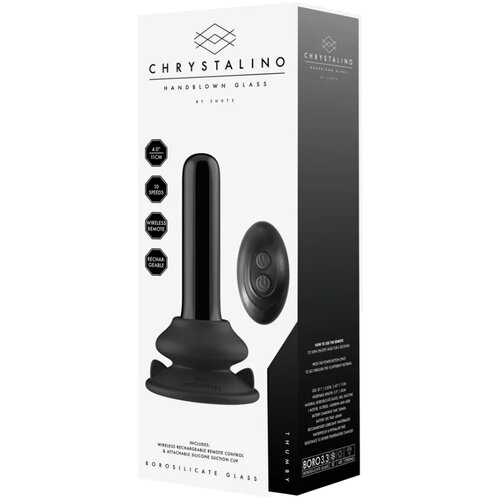 Chrystalino by Shots vibro dildo Thumby - Smooth Glass Vibrator with Suction Cup Slike