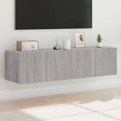 VidaXL Stenske TV omarice z LED 2 kosa siva sonoma 60x35x31 cm Slike