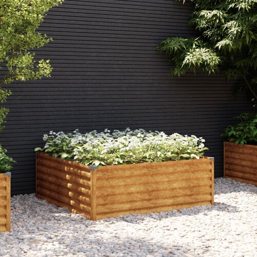 vidaXL Povišena vrtna gredica 100 x 100 x 36 cm od čelika COR-TEN Cene