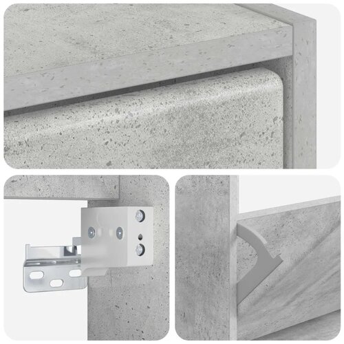  Ormar za cipele na zidu BREDA 71 x 17 x 86 cm Konstruirano drvo - Betonska siva Cijene