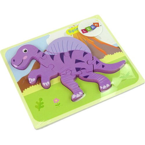  Wooden Puzzle Dinosaur Corythosaurus Pink Spinosaurus Purple Slike