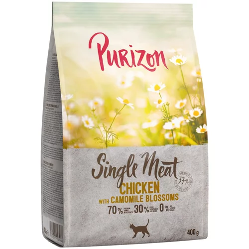 Purizon suha hrana za mačke 2 x 400 g po poskusni ceni! - Single Meat piščanec s cvetovi kamilice
