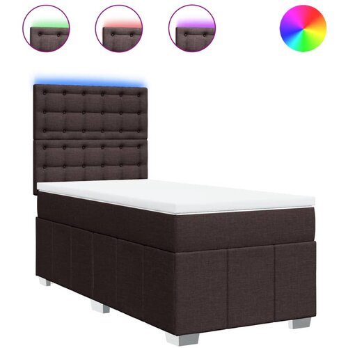 Maison Chic Box spring postelja - Vzmetna postelja z vzmetnico temno rjava 100x200 cm blago SL17422, (21894992) Cene