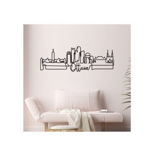 WALLXPERT Zidna dekoracija Ottowa, 120 x 40 x 1,5 cm, crna Cene