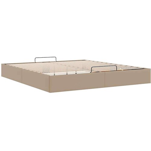 VidaXL okvir kreveta bez madraca cappuccina 180x200 cm od umjetne kože Slike