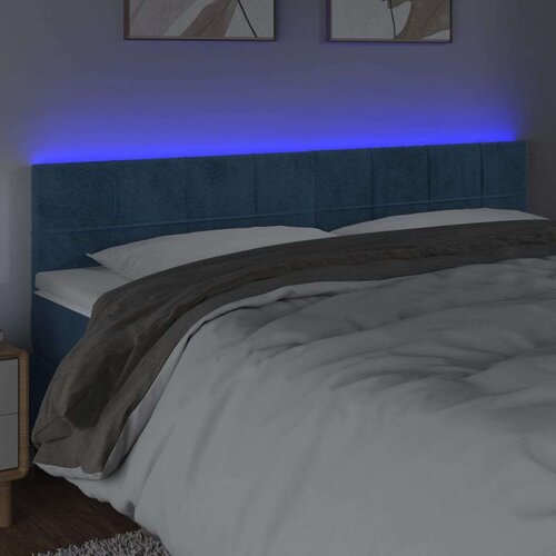 VidaXL LED uzglavlje tamnoplavo 200x5x78/88 cm bar&amp;scaron;unasto Slike