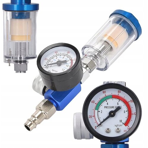 Rosfix Regulator Tlačnega Tlaka 1/4 &Scaron;oba Za HVLP Pi&scaron;tolo | 7 BAR, Aluminij, Odvaja Vodo, 0-140 PSI, (5000211673) Cene