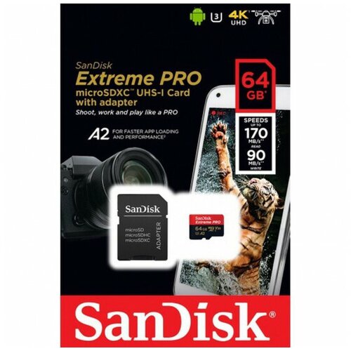 Sandisk Extreme Pro 64 GB 170 MB/s micro SDXC UHS-I, U3, V30, A2 Cijene