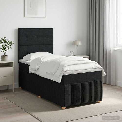  Boxspring krevet s madracem Crna 100 x 200 cm Tkanina Cijene