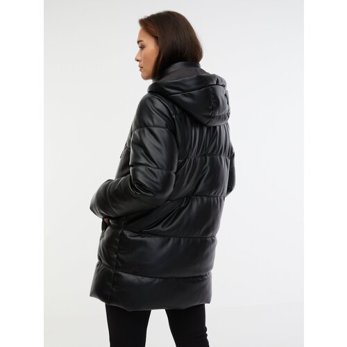 Orsay Women&amp;#039;s Black Quilted Faux Leather Coat - Women Slike
