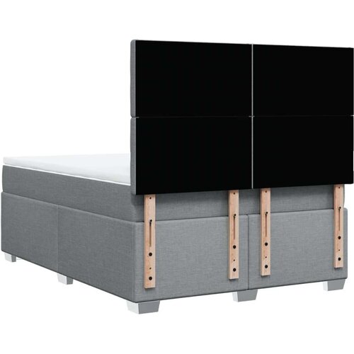 VidaXL Krevet s oprugama i madracem svjetlosivi 140x190 cm od tkanine Slike