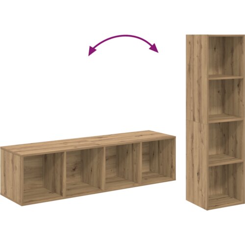 vidaXL Set TV komoda s pohranom 2 pcs hrast artisan 37 x 37 x 142.5 cm Cijene