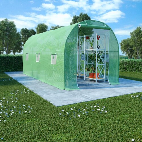 VidaXL Staklenik 9 m&amp;sup2; 4,5 x 2 x 2 m Slike