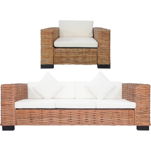 vidaXL 2-dijelni set sofa od prirodnog ratana s jastucima Cijene