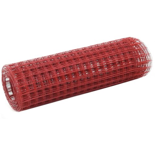 vidaXL Žična mreža za ograjo jeklo s PVC oblogo 10x0,5 m rdeča Cene
