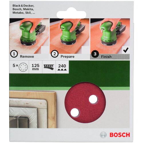 Bosch 5-delni set brusnih listova za ekscentar brusilice 2609256A27 Slike