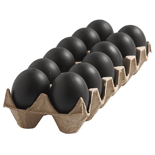  Crna plastična jaja - 12 kom / 6 cm Cene