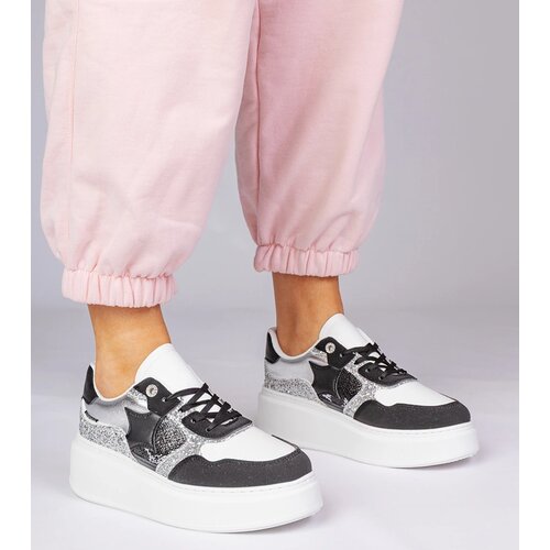Gemre Black sneakers with glitter and animal print Bertula Cene