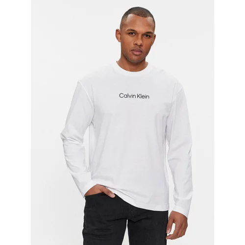 Calvin Klein Majica z dolgimi rokavi Hero K10K112396 Bela Regular Fit