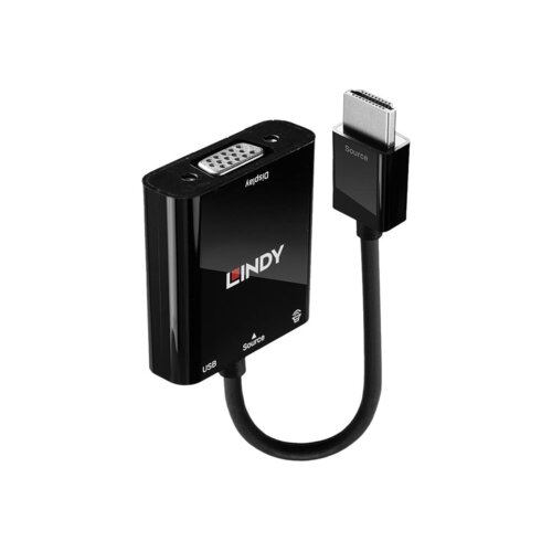 Lindy 38285 prilagodnik za video kabel 0,1 m HDMI Tip A (Standard) VGA (D-Sub) Črna Cene