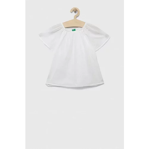United Colors Of Benetton Otroška bombažna majica bela barva
