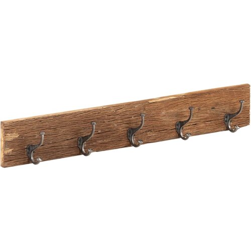  Vje&scaron;alica za hodnik s 5 kuka 100x2,5x15 cm od obnovljenog drva Cijene