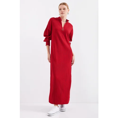 Bigdart 15839 Full-length Knitwear Dress - Red