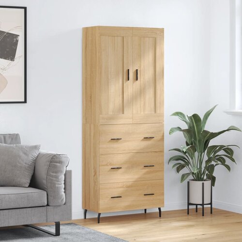 vidaXL Visoka komoda sonoma hrast 69,5x34x180 cm inženirski les Cene