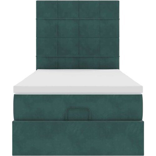 VidaXL okvir kreveta s madracima tamnozeleni 80x200cm bar&amp;scaron;unasti Slike