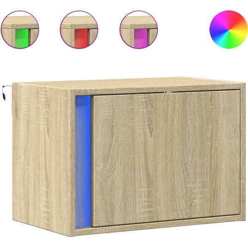 Maison Chic Stenski Dvo delni komplet Nočne omarice - Nočne mize z LED lučkami sonoma hrast, (21689865) Cene