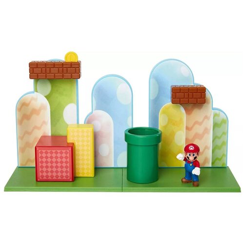 Jakks Pacific Mini Figure World of Nintendo - 10-Pack - Super Mario Acorn Plains Diorama Set Cene